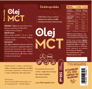 etykieta mct 250 ml