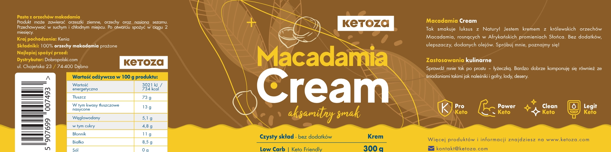 Etykieta krem makadamia 